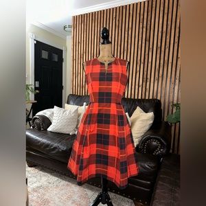 Kate Spade Woodland Plaid Sleeveless Dress